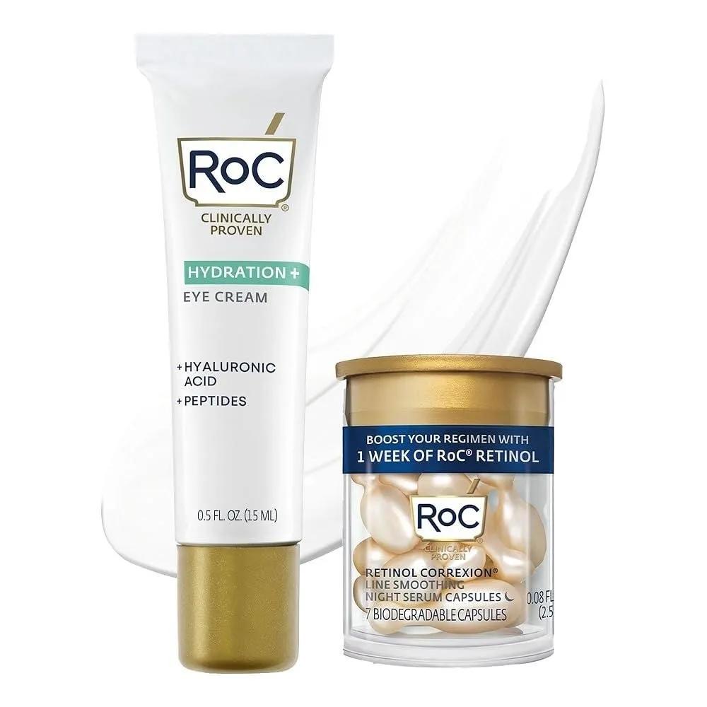 RoC Multi-Correction Hydrate Plump Eye Cream 15ml & 7 Retinol Night Capsules