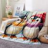 Penguin Print Flannel Blanket, High Quality Comfortable for All Seasons, Home Decor, Warmth and Comfort, Perfect for Christmas Gifts