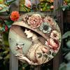 Victorian Floral Metal Lady Wall Art Plaque, Easy to Hang Rustic 2D Flat Decor for Living Room Bedroom Home Garden Outdoor