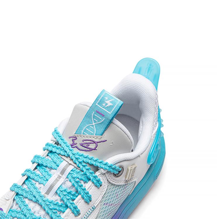 Li-Ning Young  Cloud Non-Slip Shock Absorbing Lightweight Rebound Basketball Shoes Kids Sneakers White Blue YKBT034-1