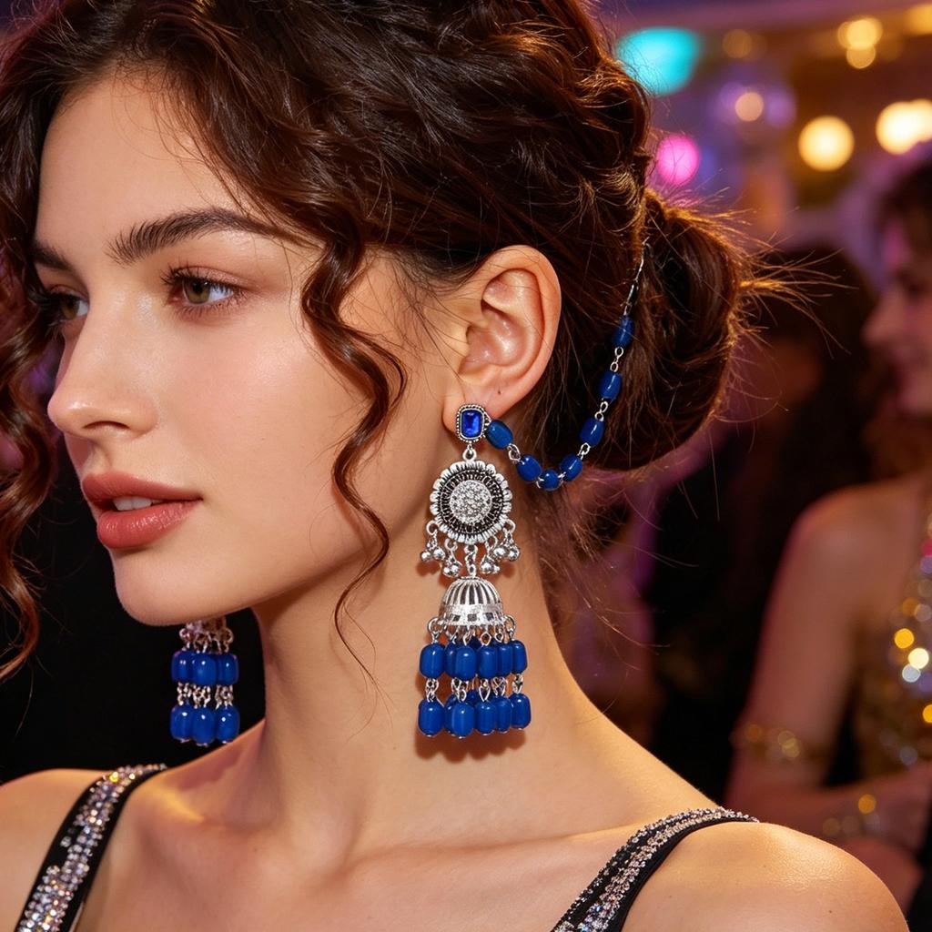 Retro Bohemian Earrings Women's Long New Products Exotic Court Earrings Ethnic Style Earrings