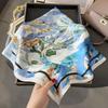 100% Natural Silk Square Scarf Women Neck Foulard High Quality Bandana Scarves Female Summer New Neckerchief Popular Shawl Wrap