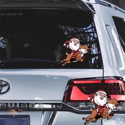 Car Stickers, Christmas Santa Claus, Reindeer Cartoon Car Body, Glass Window Decoration Sticker Paintings