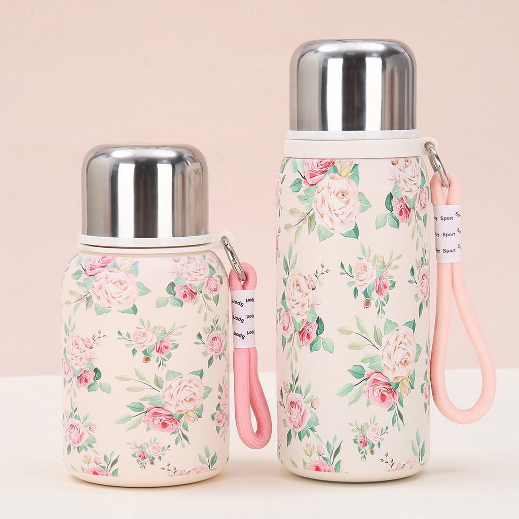 New Luxury Rose Thermos Mug Womens Water Cup Mug Stylish Stainless Advanced Tea Cup Durable Durable Useful Useful Durable