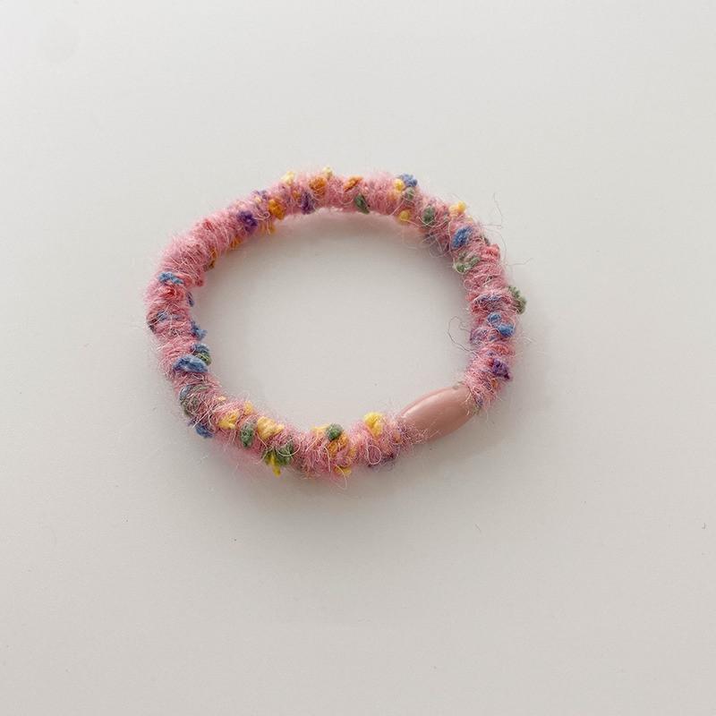 Trend Solid Candy Color Fluffy Elastic Seamless Ponytail Cotton Headband Rubber Band Hair Accessories for Girls and Women