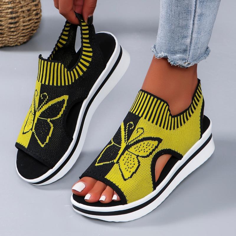 Fashion Women's Roman Flat Comfort Sandals 2024 Summer Mesh Breathable Fish Mouth Casual Low Heel Thick Bottom Wedge Beach Sandals