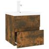 VidaXL Vanity Unit with Integrated Basin Under-Sink Cabinet Bathroom Storage Unit Home Smoked Oak Wood 3152858