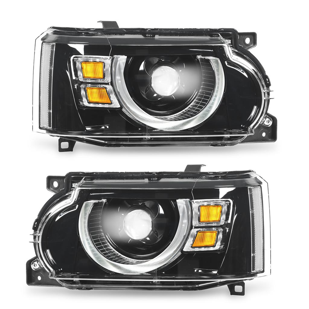 Defender Design Full LED Headlights Projector Replacement for Land Rover Range Rover Vogue L322 Facelift 2010‑2012