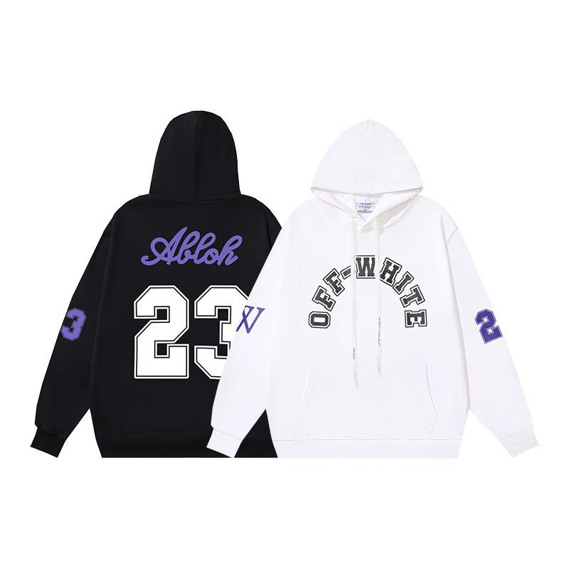 1063 Off-White 2026 Autumn/Winter New OW Letter No. 23 Micro Label Printed Men's and Women's Hoodie Sweatshirt