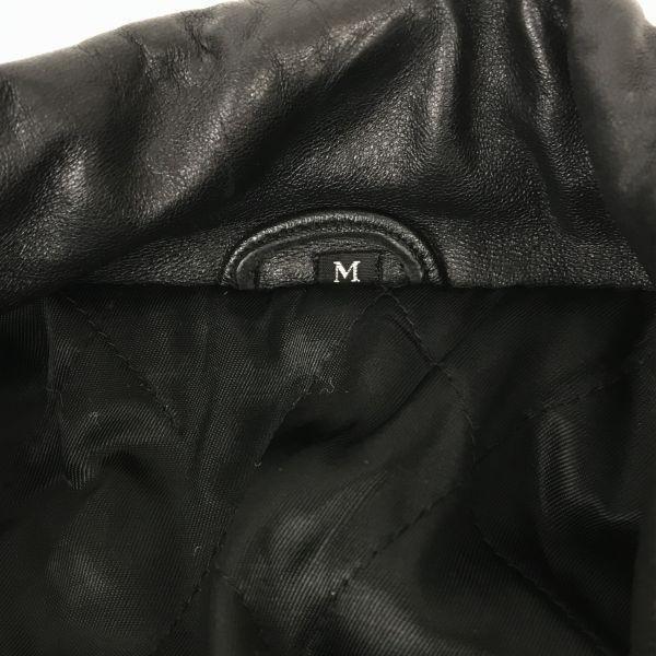 Sheep Leather Jacket Coat Outerwear/Men’s Size M/Black/Quilted Lining, Brand Unknown(USED)