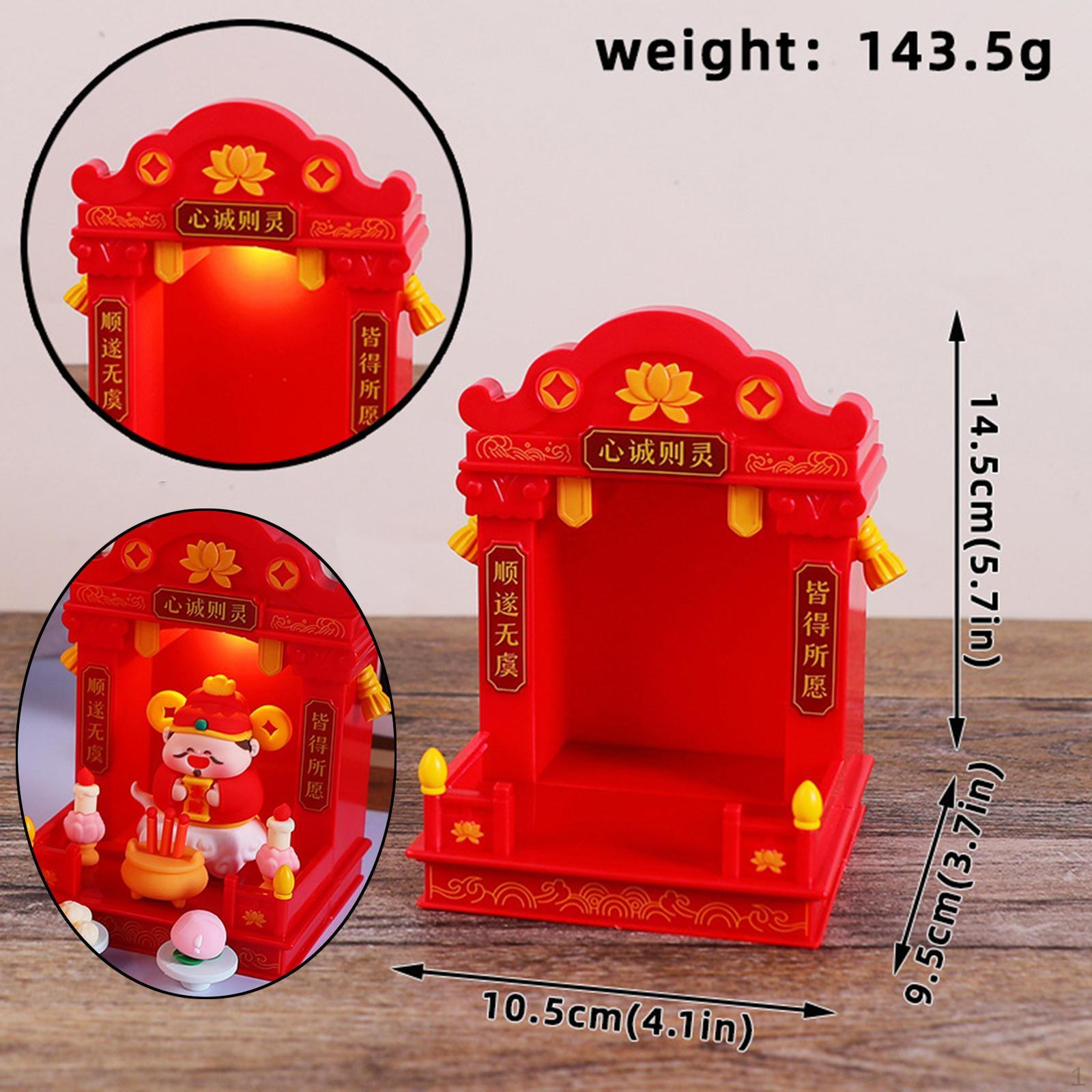 

Buddha Altar Stand with Guan Gong Guanyin Statue for Gifts красный