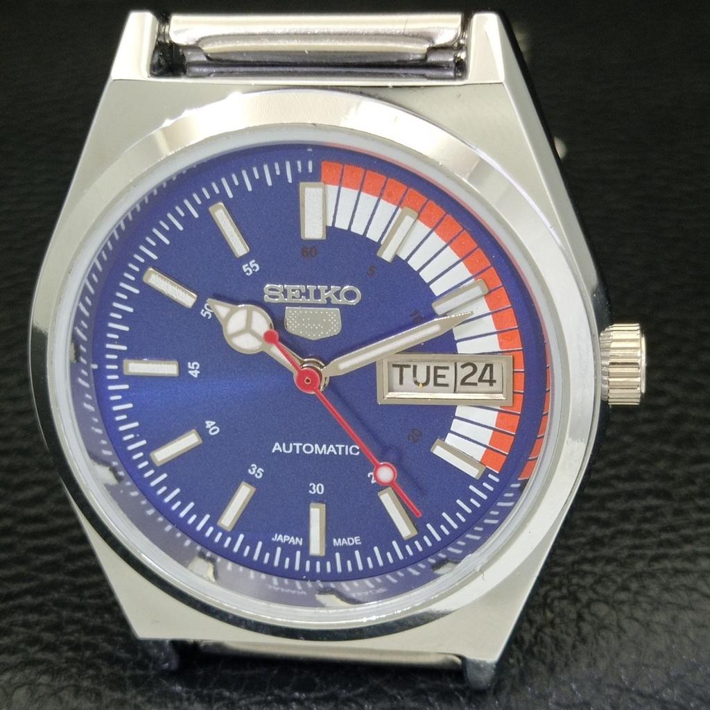 REFURBISHED SEIKO 5 AUTOMATIC 6309A VINTAGE JAPAN MENS BLUE DIAL WATCH a440907-4 Sk-a440907