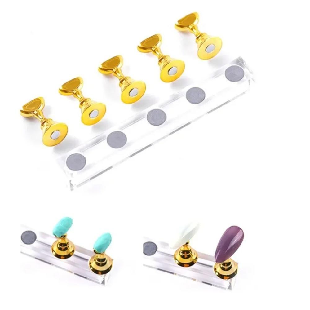 5Pc Acrylic Nail Holder Practice Display Stand Shelf Gel Polish Display Stand Nail Art Display Stand For Salon DIY Manicure Tool