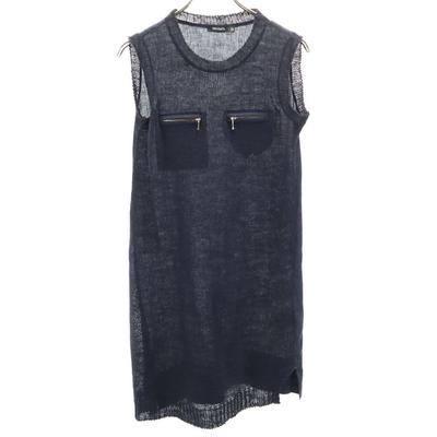 MAX&CO Linen No Sleeve Knit Switching Mini Dress XS Navy Women Used