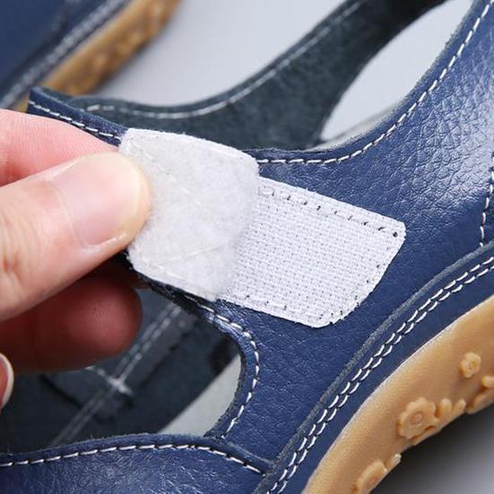 Letní dámské sandály velké velikosti vyduté kožené boty Dámské jednobarevné jednobarevné prodyšné pracovní boty