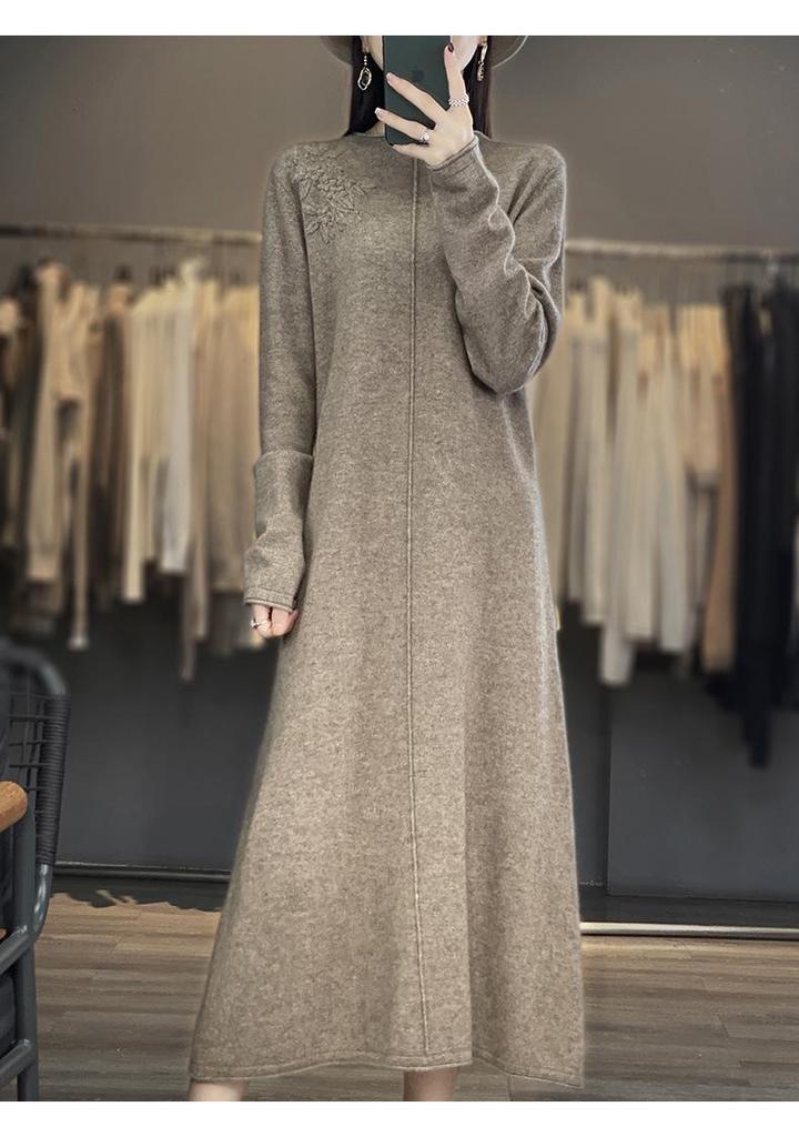 2023 Autumn/Winter Australian Cashmere Pullover & Long Crochet Skirt Set with 100% Chinese Wool