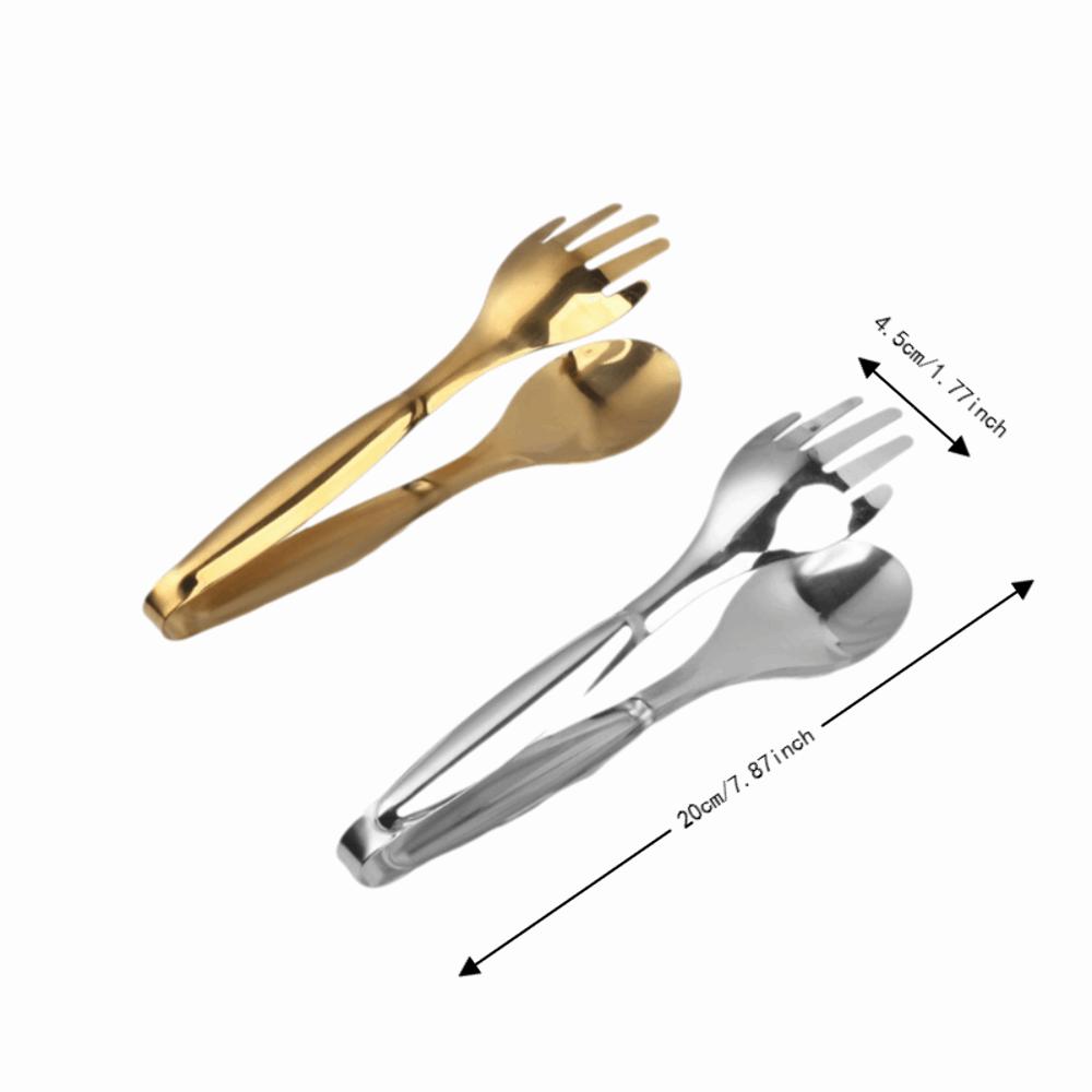 2 PCS Stainless Steel Serving Tongs Gold Silver Buffet Tongs Durable Salad Tongs Home Kitchen