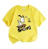 Kids Boys Girls 100% Cotton Crew Neck Short Sleeve T-Shirt, Cute Cartoon Skateboard Little Bird Print Casual Soft Tees for Daily Wear Home Outdoor Act