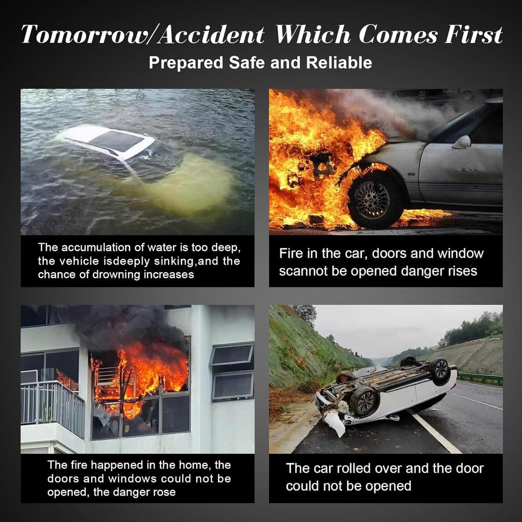 1Pc Dual-use Car Safety Escape Hammer with Underwater Window Breaker and Scissors for Quick Escape