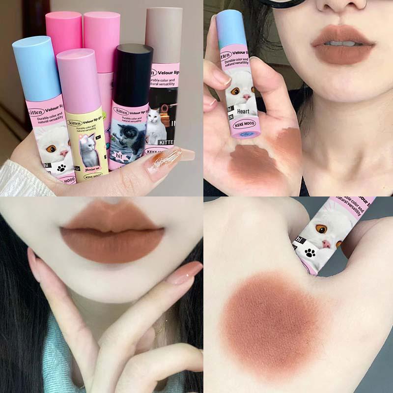 Kekemood Kate Land Meow Meow Matte Velvet Lip Cream - Non-Fading, Non-Stick Cup Lip Glaze