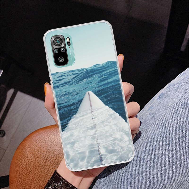 Surfbrett Surfen Kunst Surf-Mädchen Sommerhülle Handyhülle Für Xiaomi Redmi Note 10 Pro Max 10S 9 9S 9T 8 8T 11T 11S 11 5G 11E 7 6