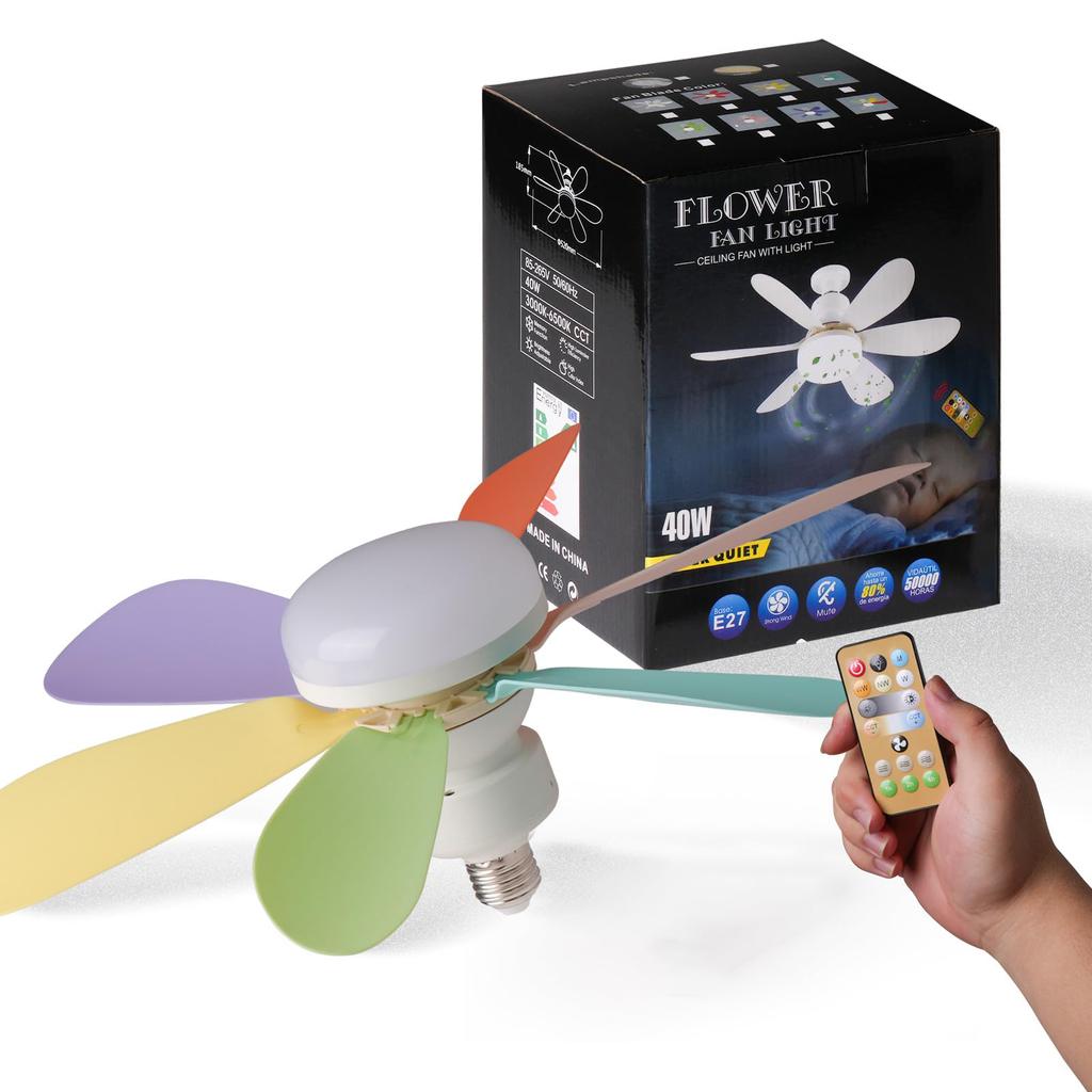 IRALAN Ceiling Fan LED With Light Remote Control Dimmable E27 Base Modern Wireless Fans Lighting For Bedroom and Living Room