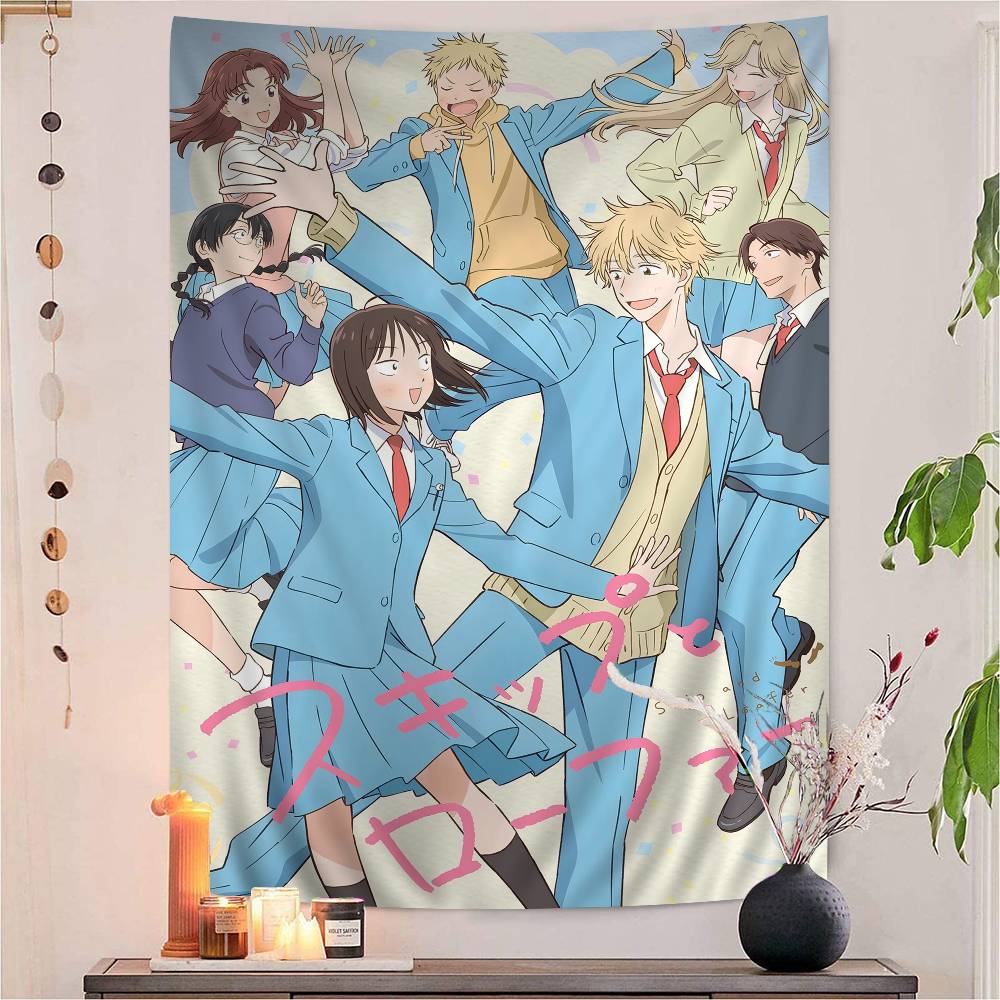 Japan Pop Anime Figure Skip And Loafer Hanging Bohemian Tapestry Hanging Tarot Hippie Wall Rugs Dorm Japanese Tapestry 100X70CM