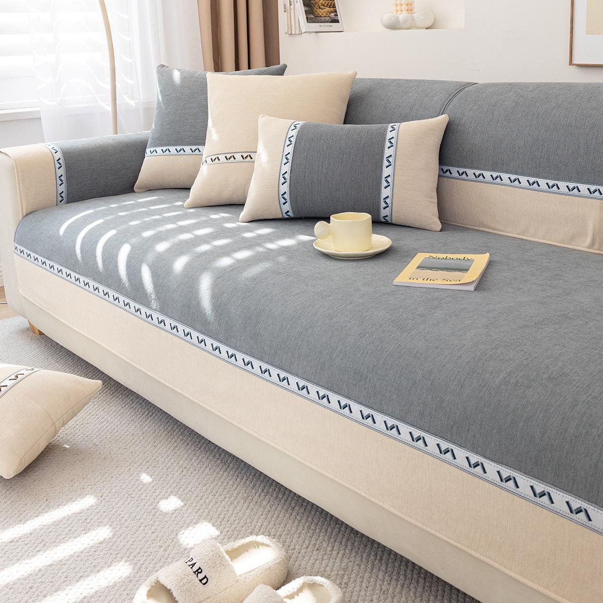 

Подушка для дивана Chenier универсальна для всех сезонов, простая нескользящая роскошная спинка, новый чехол для подушки сиденья, тканевое полотенце 90*120cm