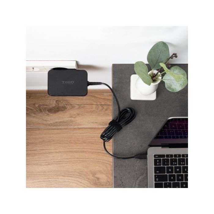 Chargeur pour ordinateur portable - Tooq - Gan USB-C Pd3.0 90W - Noir - 1 câble de 0,8 mètre - Compatible MAC