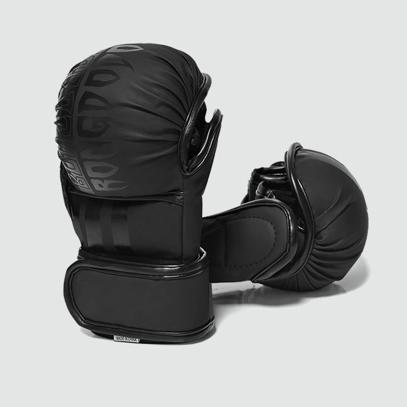 Kampfhandschuhe MMA Halbfinger-Boxhandschuhe PU-Leder Kampf mit Handschuhen Kampfhandschuhe Erwachsenen Muay Thai Wettkampfhandschuh