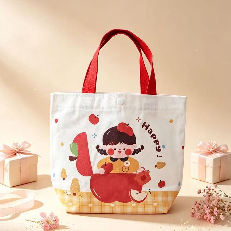 Cartoon Canvas Gift Bag for Birthdays, Festivals, Souvenirs, and Outings – Eco-friendly & Durable