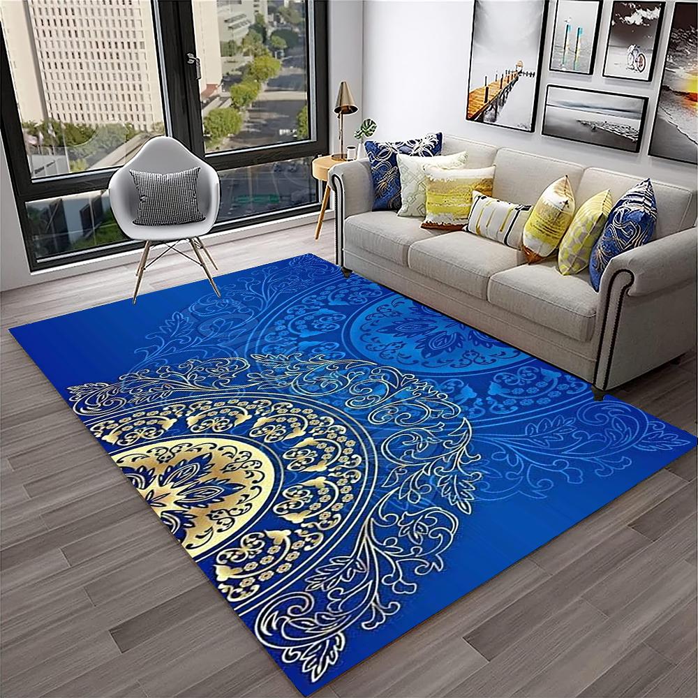 3D Mandala Bohemia Geometric Carpet Rug for Home Living Room Bedroom Sofa Kitchen Doormat Decor,Kid Area Rug Non-slip Floor Mat