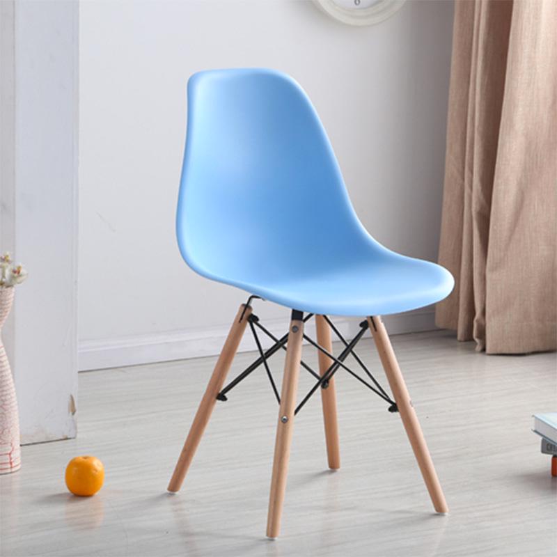 Nordic Modern Dining & Office Chair with Plastic Backrest - Simplistic Design for Home and Work.