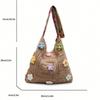 Fashiable Hollow Out Floral Casual Crossbody Bag, Stylish Crochet Shoulder Bag, Color Positi Flowers Shoulder Strap Random