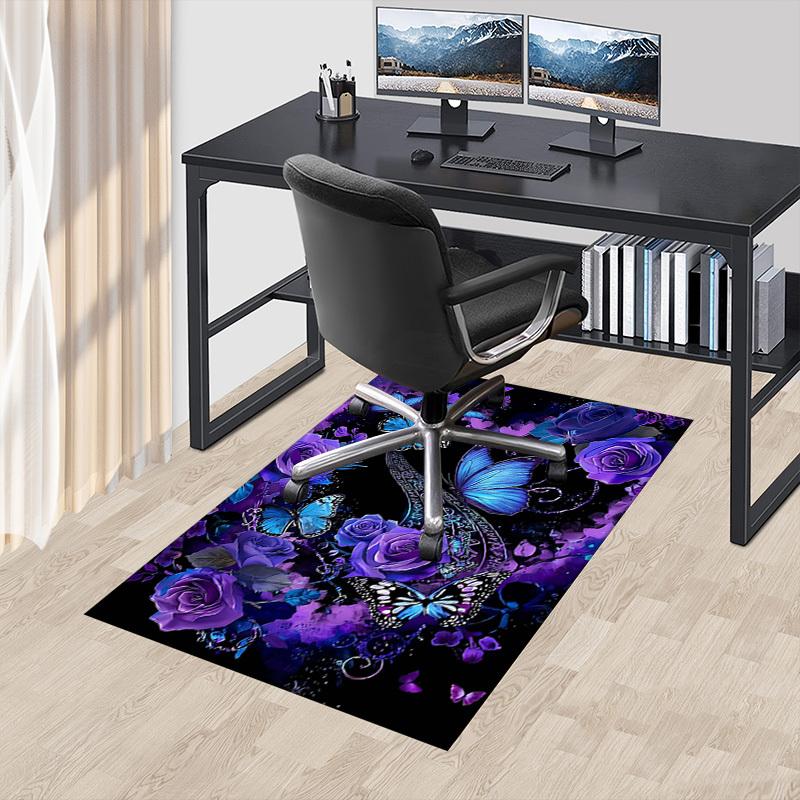 1PC Butterflies Flowers Non-Slip Floor carpet, Office, family, bedroom, Studio - Large Area Rug, Vibrant Colors-C0492