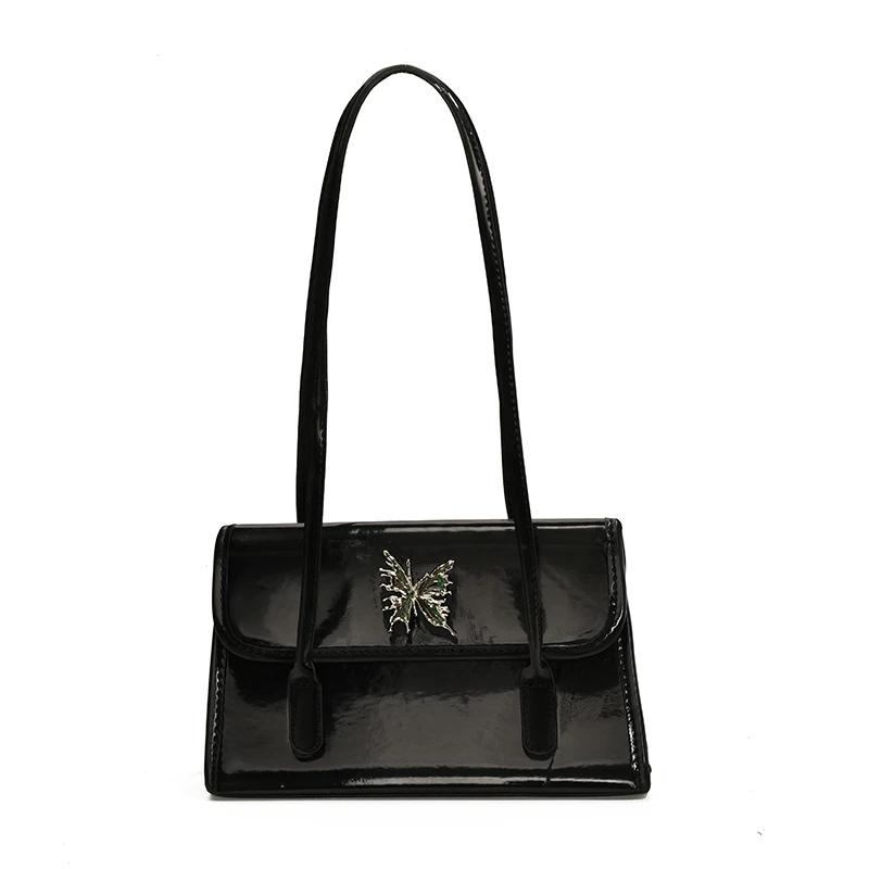 Women's PU Shoulder Bag with Buckle Solid Stitching Line Embellishments Delicate Bag Fashion
