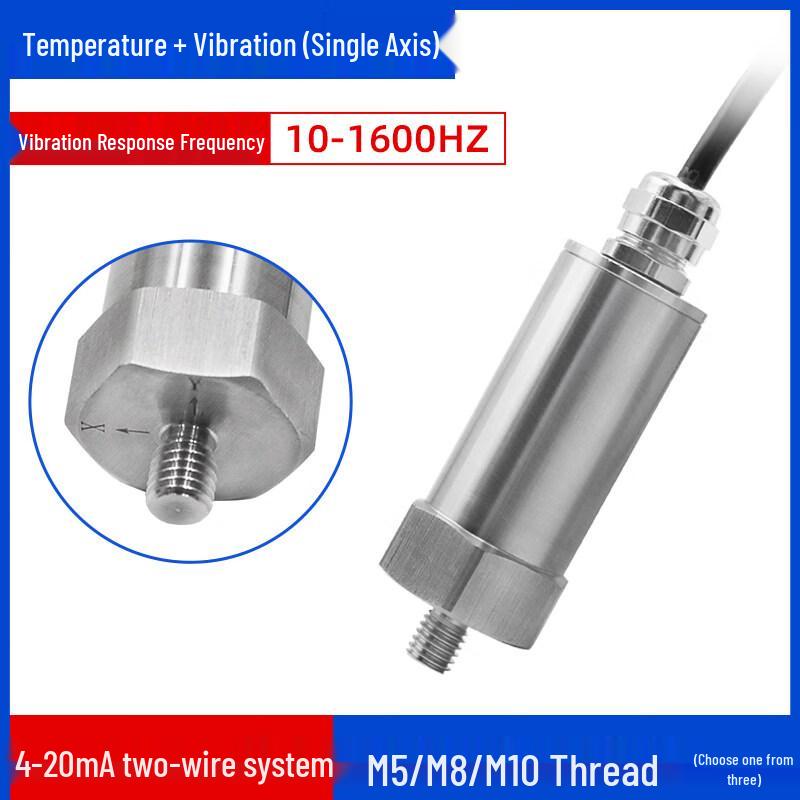Yunduo 1600 Series Threaded Temperature Vibration Sensor