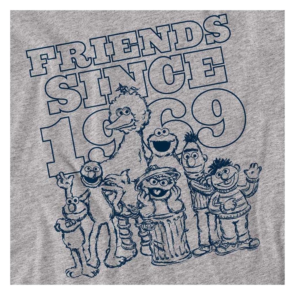 Sesame Street Unisex Adult Friends Since 1969 Heather Long-Sleeved T-Shirt
