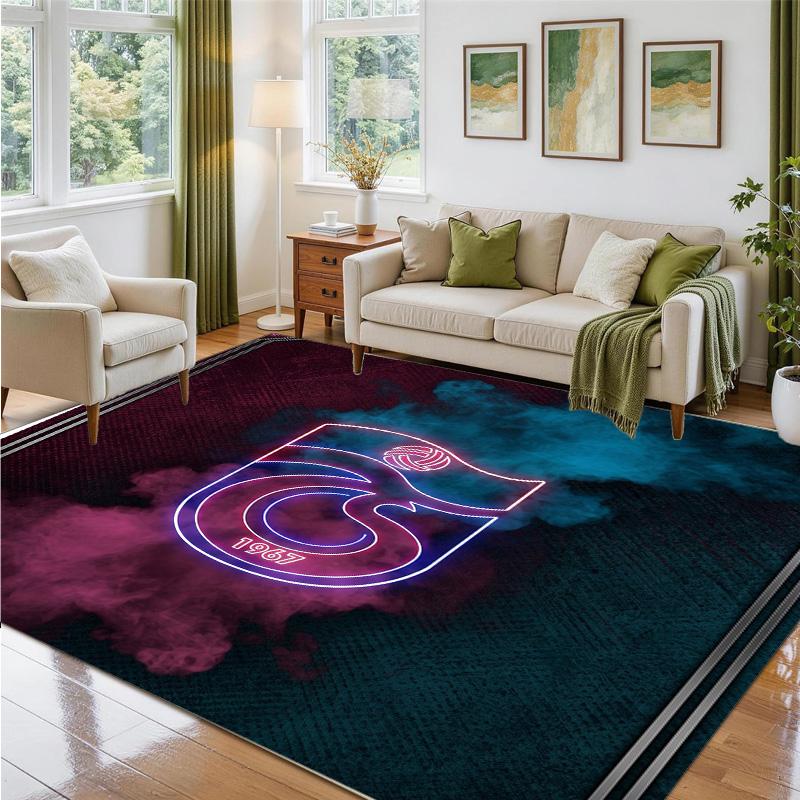 Trabzonspor FC Design Crystal Velvet Rug Soft Decorative Mat for Bedroom Entrance
