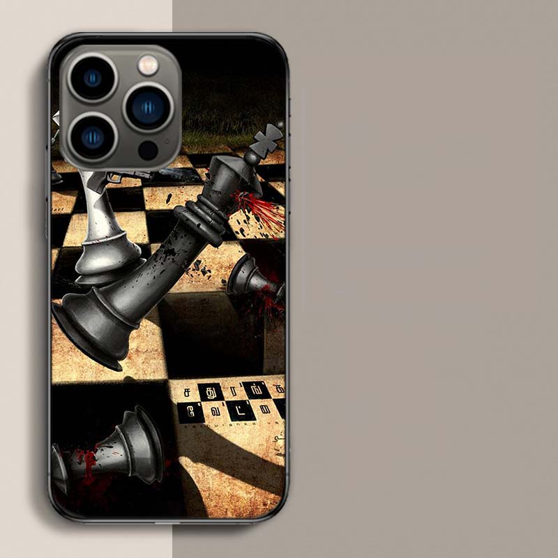 Schachkönig Königin Turm Handyhülle Für Apple Iphone 16E 16 17 Pro Max Air 15 Pro 14 Plus 12 13 Mini Hülle Niedliche Fundas Sili