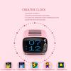6W Wireless bluetooth Retro TV Speaker Smart Portable Speaker Mini Stereo Alarm Clock Subwoofer Music Player LCD TF Card