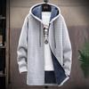 Suéteres de los hombres abrigo otoño invierno cálido cremallera larga cardigan suéteres casual prendas de punto suéter