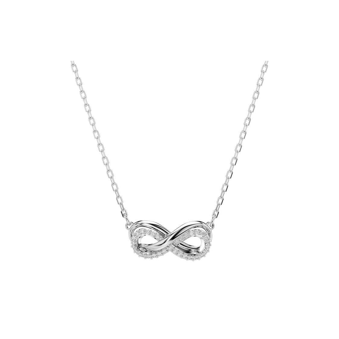Swarovski Hyperbola Infinity Symbol Pendant Cubic Zirconia Rhodium Plated Imitation Crystal Necklace Women necklace Silver 5687265 Shopping Bag