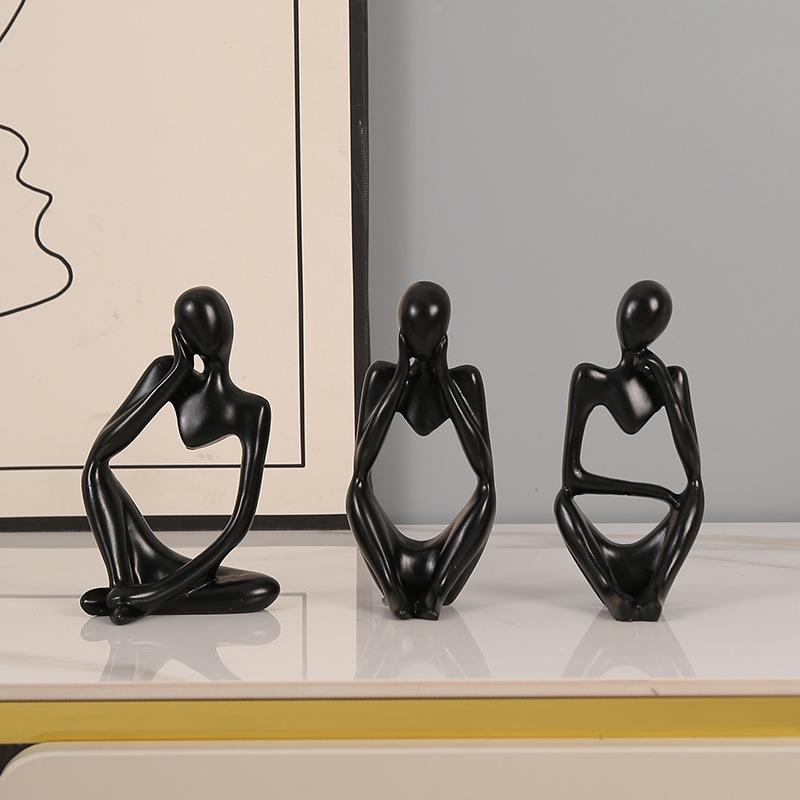 Set of 3 Modern Minimalist Miniature Ornaments for Home and Study Decor
