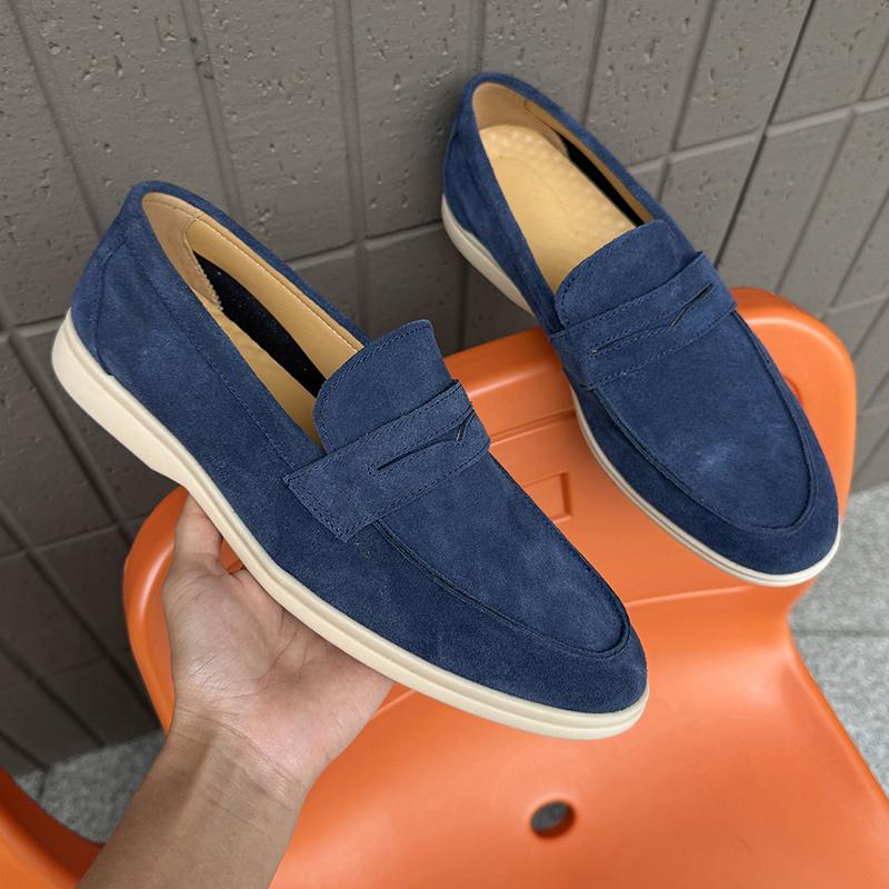 Fashion High Quality Man Suede Leather Loafers Casual Shoes Moccasins Men Slip On Flats Fashion Male Driving Shoes Comfy Business Shoes