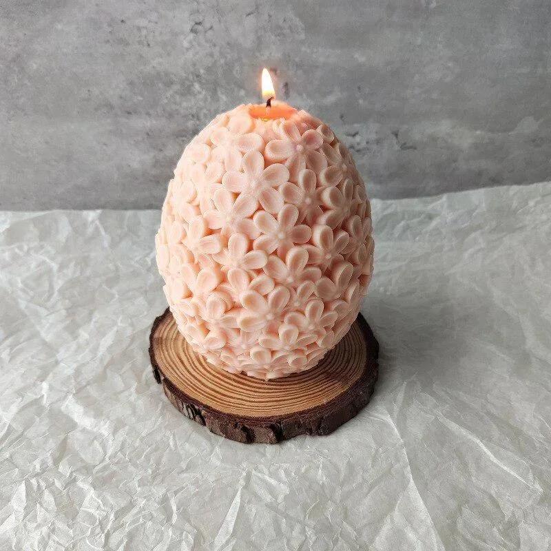 1 Pcs Large Eggs Shaped Flower Ball Candle Silicone Molds Diy Candle Making Supplies Wholesale Handmade Molds For Resin