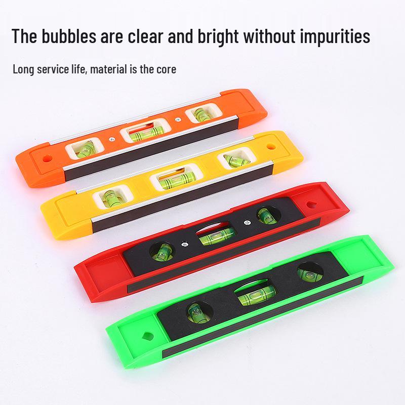 High-Precision Magnetic Spirit Level - Cast Aluminum, Strong Magnet, Multiple Specifications, Professional Measuring Tool for Home Use.