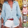 Women's Loose Fit Gray Long Sleeve Shirt