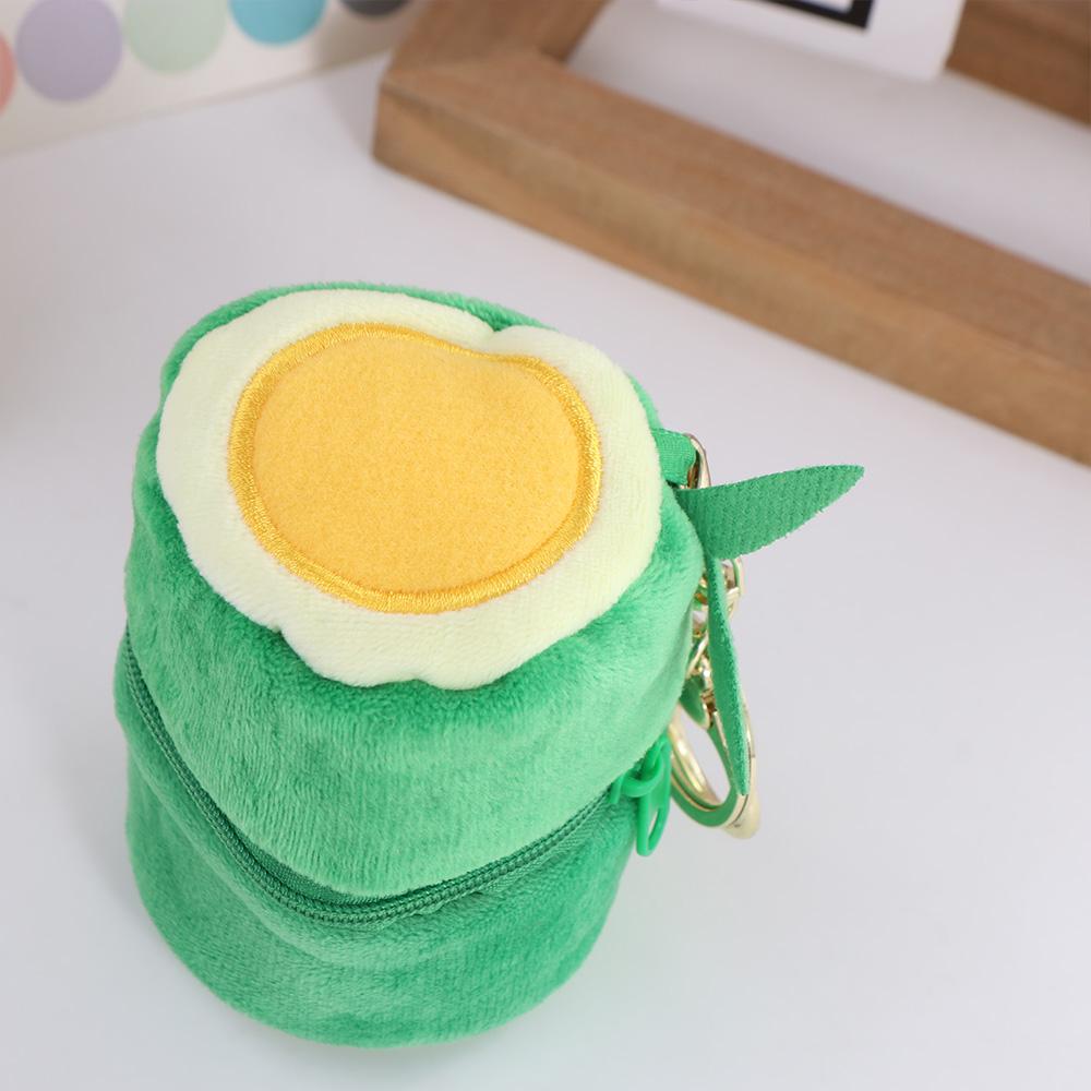 Cartoon Bamboo Tube Panda Keychain Plush Stuffed Kawaii Animal Pendant Lovely   Unisex