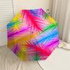 1PC Palm Leaves PatternAutomatic Open/Close Umbrella with Windproof, 8-Rib Sturdy Canopy, Durable Ribs, Fashionable Design, Outdoor Accessory, Fun Pri